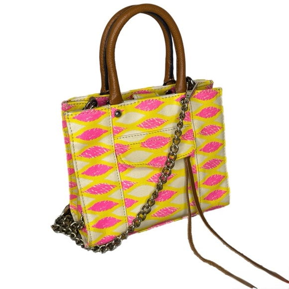 Rebecca Minkoff Handbags - Rebecca Minkoff 'Mini MAB Tote' Crossbody Bag, Yellow / Pink Print y2k